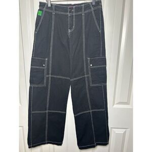 Empyre Alani Low Rise Black Relaxed Cargo Pants S y2k grunge gorpcore